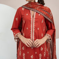 Anmaol Printed Embroidered Unstitched 3pcs Suit - 1017