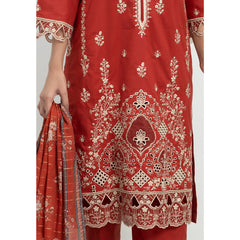 Anmaol Printed Embroidered Unstitched 3pcs Suit - 1017