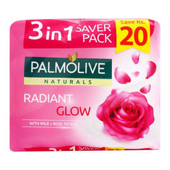 Palmolive Naturals Glow Soap, 3-In-One Pack, 3X145g