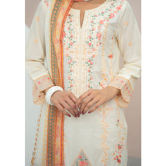 Anmaol Printed Embroidered Unstitched 3pcs Suit - 1020