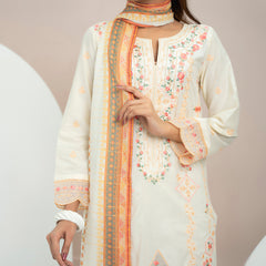 Anmaol Printed Embroidered Unstitched 3pcs Suit - 1020