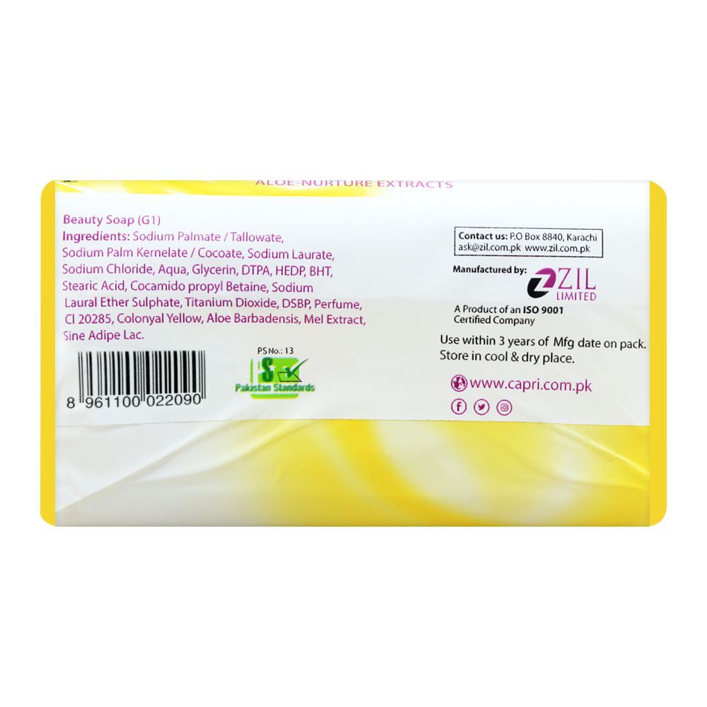 Capri Moisturising Aloe-Nurture Extracts Soap, White, 100g, Soaps, Capri, Chase Value