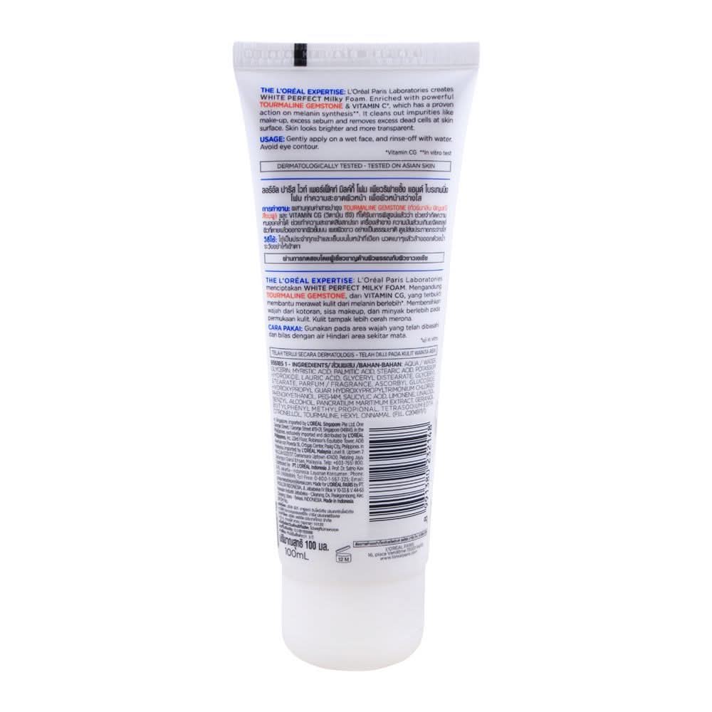 L'Oreal Paris White Perfect Milky Foam, Purifying & Brightening, 100ml, Face Washes, Loreal, Chase Value