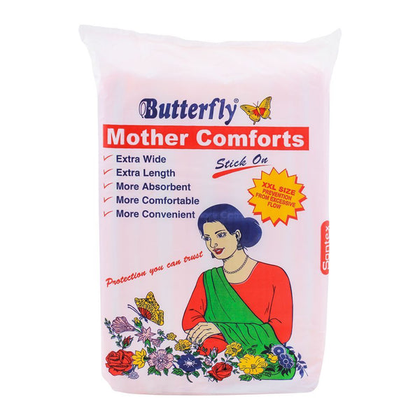 Butterfly Mother Comforts Stick On, XL, 10-Pack, Sanitory Napkins, Butterfly, Chase Value