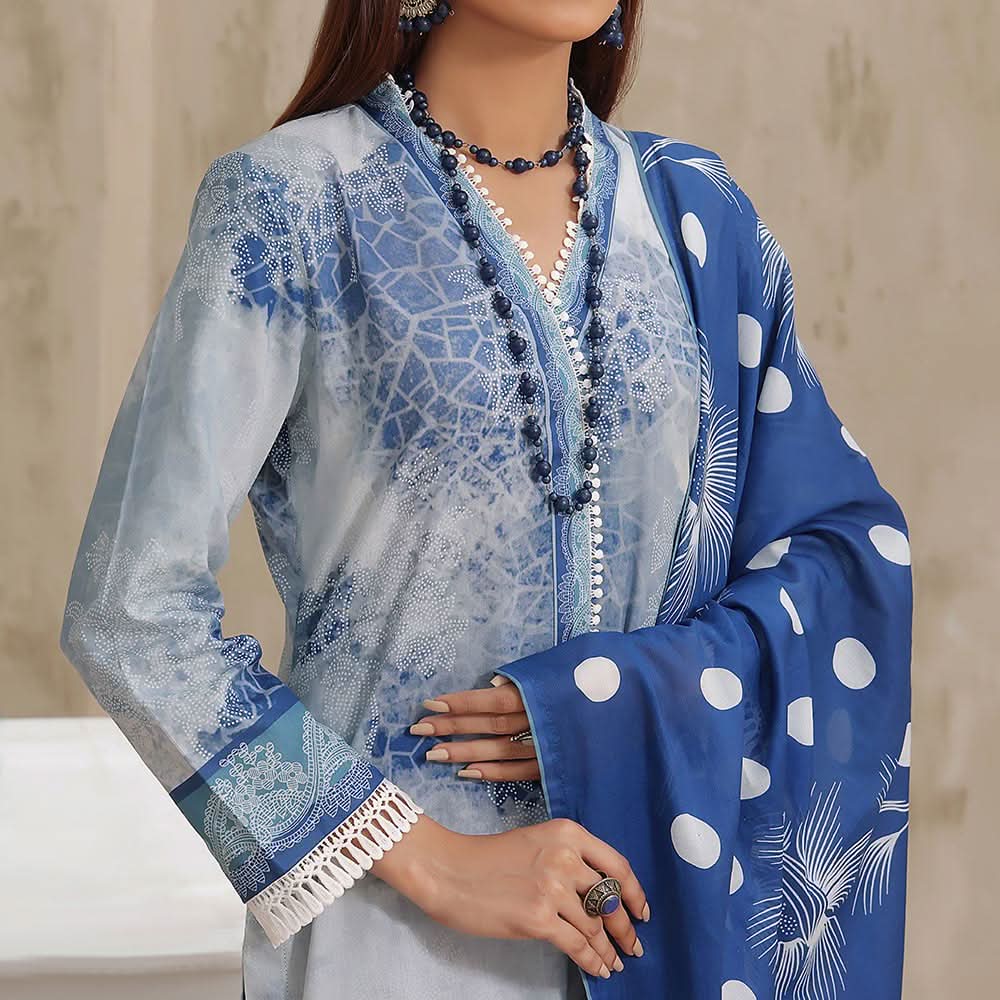 VS Malhar Cambric Printed Unstitched 3Pcs Suit V-1, Women, 3Pcs Shalwar Suit, VS Textiles, Chase Value