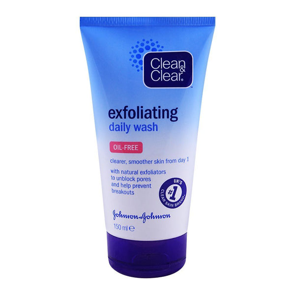 Clean & Clear Exfoliating Daily Wash, Oil Free, 150ml, Face Washes, Clean & Clear, Chase Value