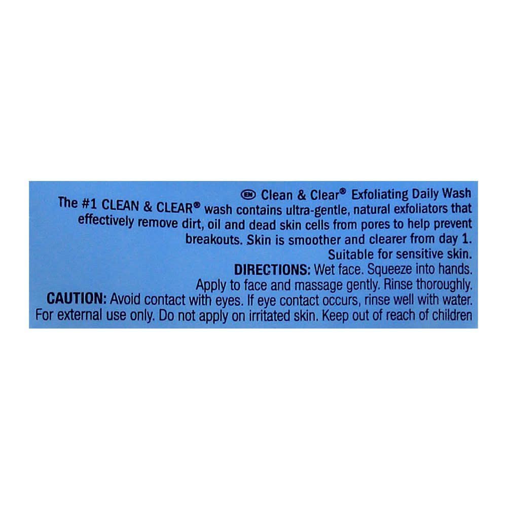 Clean & Clear Exfoliating Daily Wash, Oil Free, 150ml, Face Washes, Clean & Clear, Chase Value