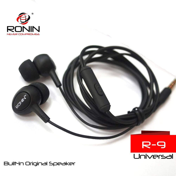 Ronin R9 Crystal Clear Sound Earphones - Black, Hands Free / Head Phones, Ronin, Chase Value