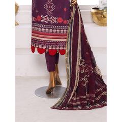 Needle Wonder By Dr. Haris Printed & Embroidered Lawn Unstitched 3Pcs Suit - 7