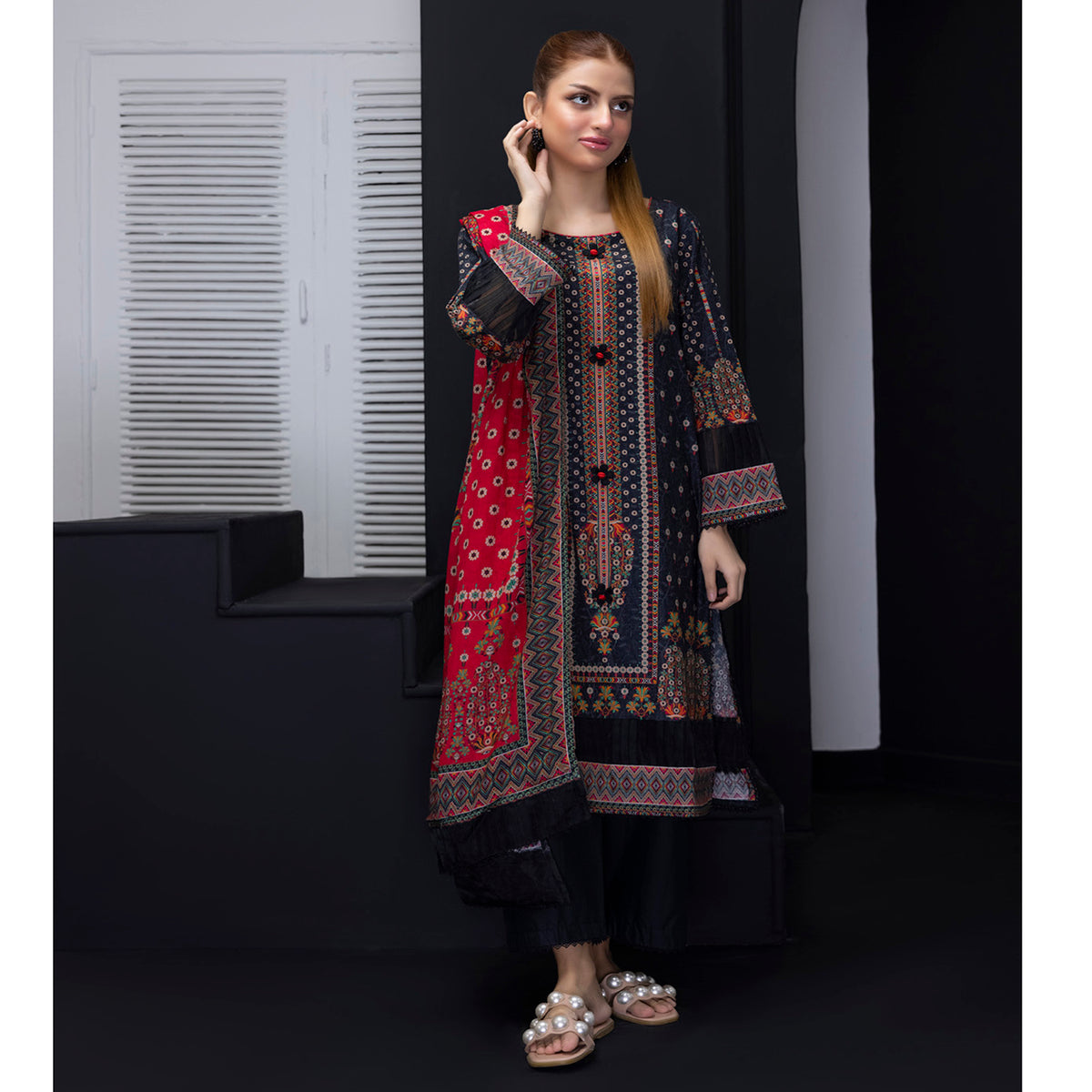 Salina Weaving Dobby By Regalia Lawn Printed Unstitched 3Pcs Suit V-2 - 10, Women, 3Pcs Shalwar Suit, Regalia Textiles, Chase Value