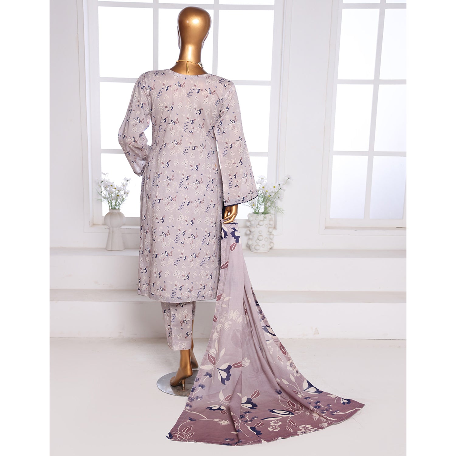 3D Daman kari By MI Creation Printed Lawn With Embroidered Unstitched 3Pcs Suit - 2, Women, 3Pcs Shalwar Suit, MI Creation, Chase Value