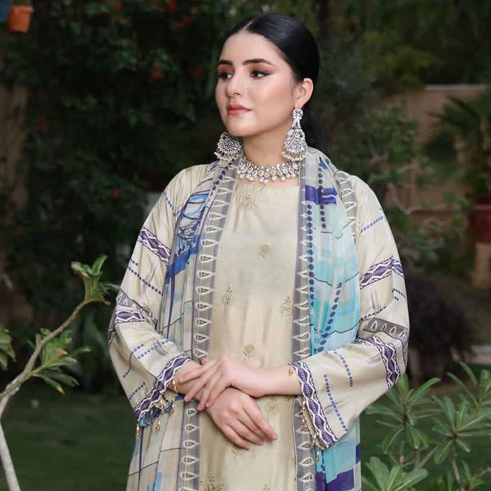 Schick Tulsi Chikankari Embroidered Un-stitched 3pcs Suit - 1, Women, 3Pcs Shalwar Suit, MI Creation, Chase Value