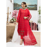Schick Koel Viscose Schiffli Boring Embroidered Unstitched Suit With Fancy Dupatta - 5, Women, 3Pcs Shalwar Suit, MI Creation, Chase Value