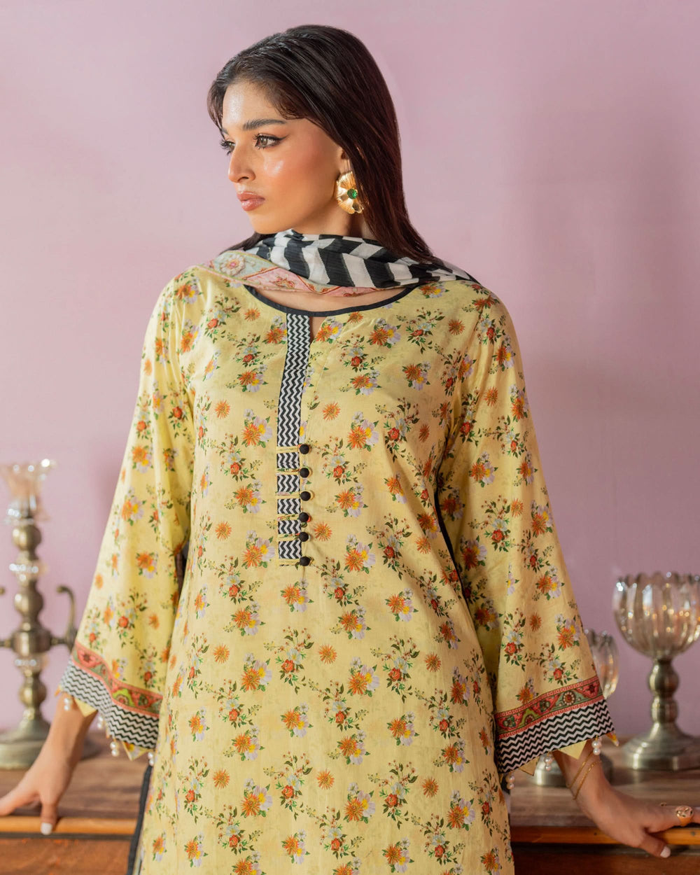 Salina Women’s 3PC Printed Suit-10, Women, 3Pcs Shalwar Suit, Chase Value, Chase Value