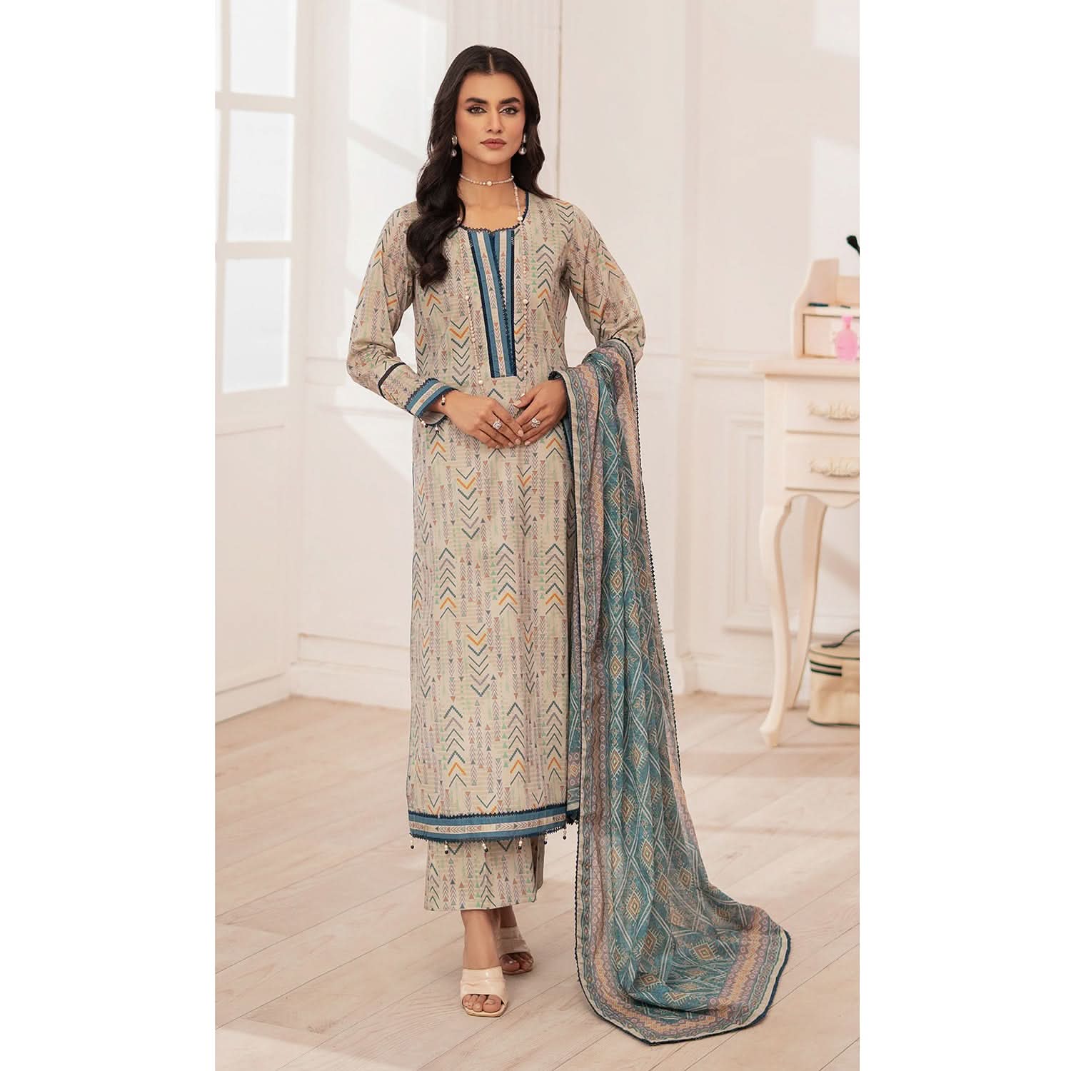 Al Zohaib Colors Digital Printed Unstitched Lawn 3 Pcs Suit - 10, Women, 3Pcs Shalwar Suit, Al-Zohaib Textiles, Chase Value