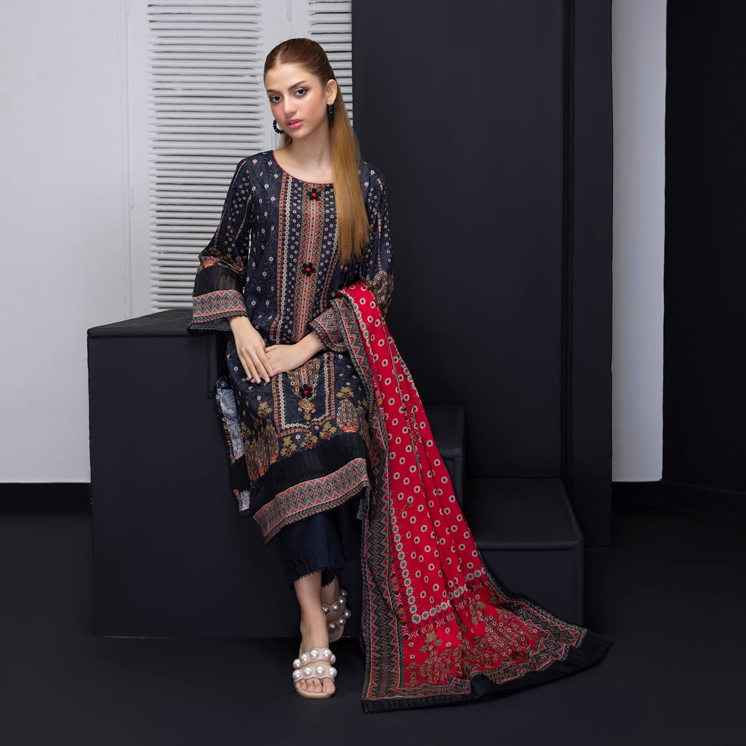 Salina Weaving Dobby By Regalia Lawn Printed Unstitched 3Pcs Suit V-2 - 10, Women, 3Pcs Shalwar Suit, Regalia Textiles, Chase Value