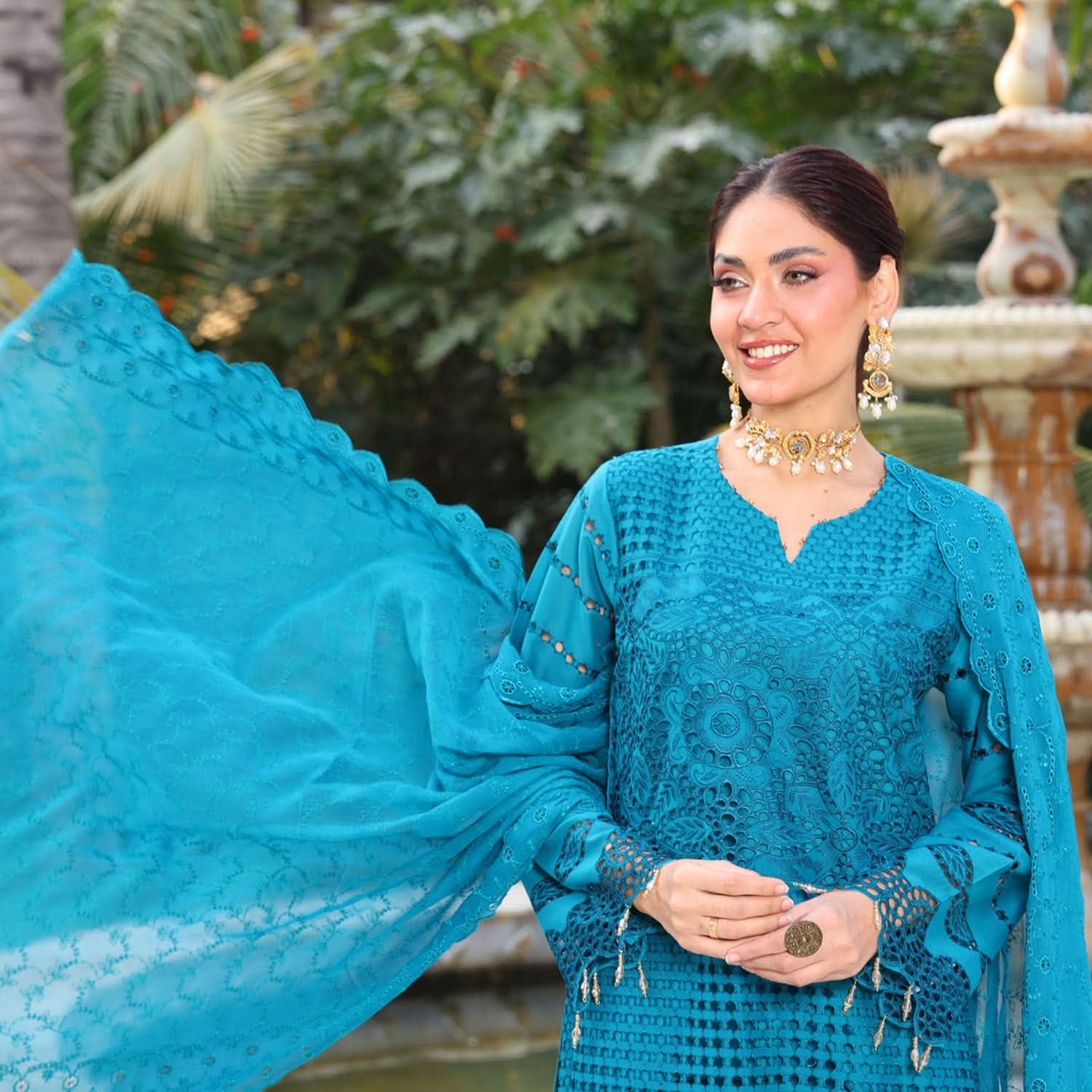 Summer Vibes By Dr. Haris Chikankari Lawn Unstitched 4 Pec Suit - 2, Women, 3Pcs Shalwar Suit, MI Creation, Chase Value