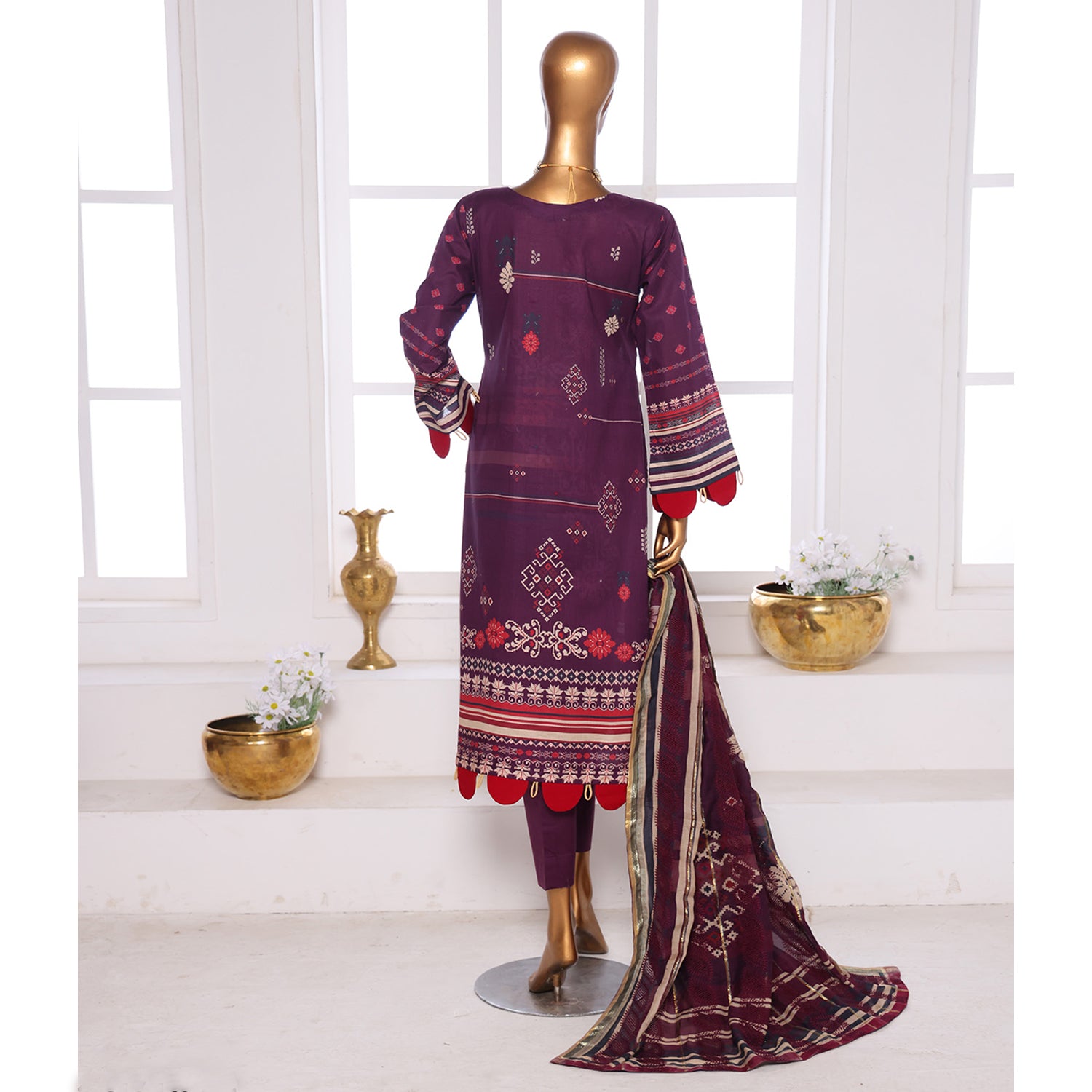 Needle Wonder By Dr. Haris Printed & Embroidered Lawn Unstitched 3Pcs Suit - 7, Women, 3Pcs Shalwar Suit, MI Creation, Chase Value