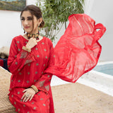 Schick Koel Viscose Schiffli Boring Embroidered Unstitched Suit With Fancy Dupatta - 5, Women, 3Pcs Shalwar Suit, MI Creation, Chase Value