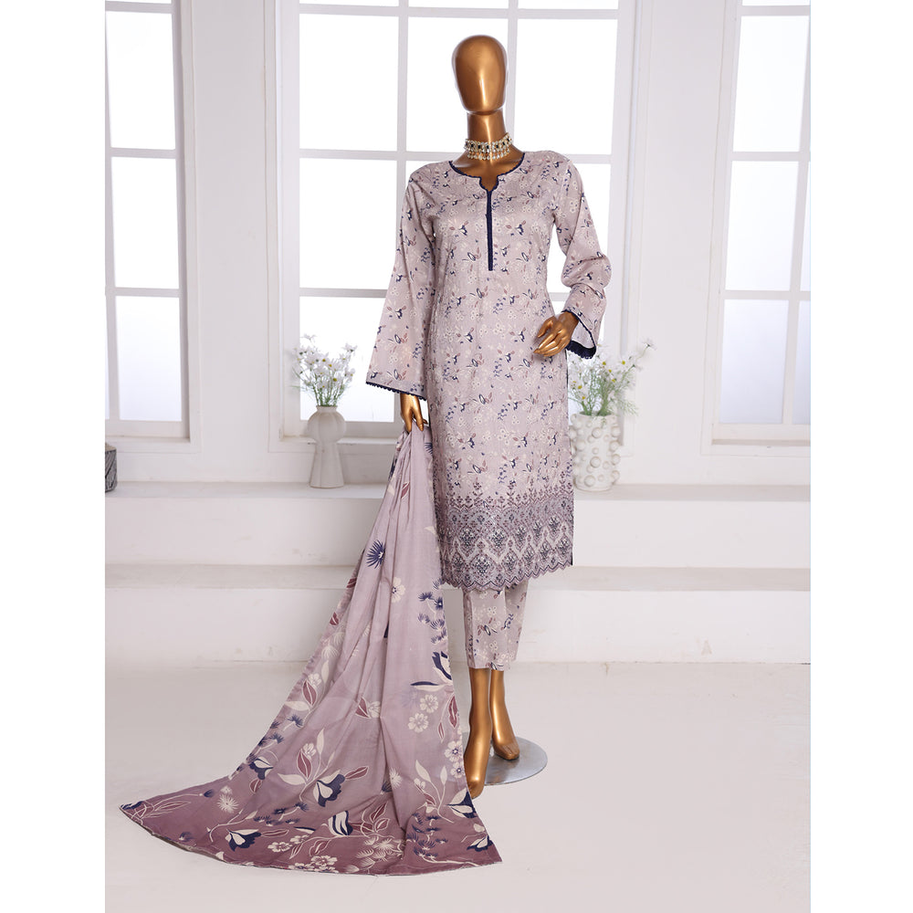 3D Daman kari By MI Creation Printed Lawn With Embroidered Unstitched 3Pcs Suit - 2, Women, 3Pcs Shalwar Suit, MI Creation, Chase Value