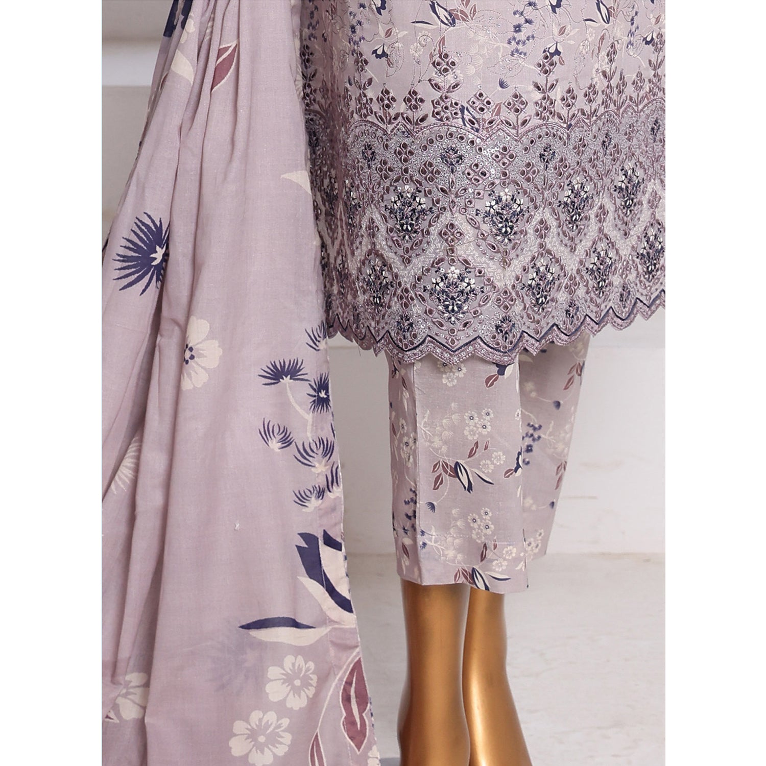 3D Daman kari By MI Creation Printed Lawn With Embroidered Unstitched 3Pcs Suit - 2, Women, 3Pcs Shalwar Suit, MI Creation, Chase Value