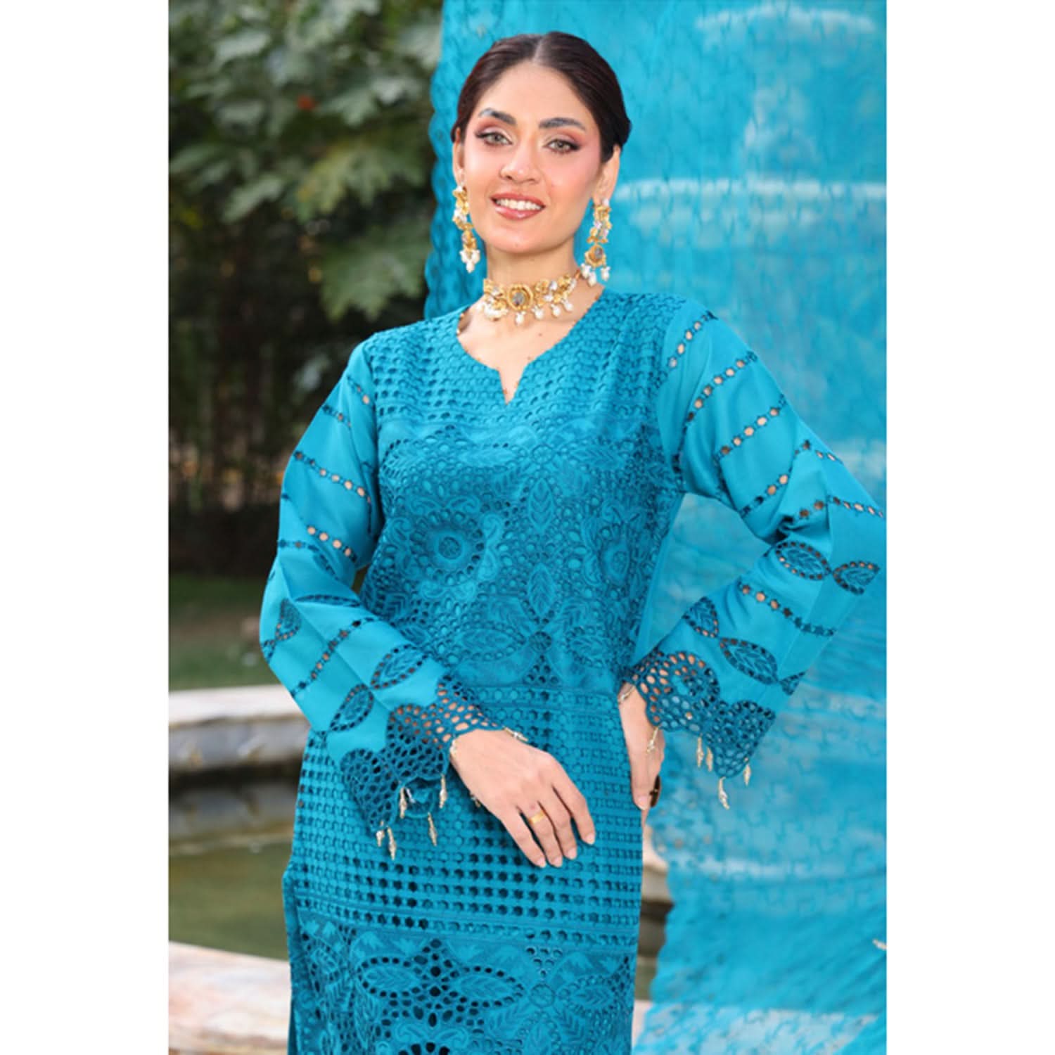 Summer Vibes By Dr. Haris Chikankari Lawn Unstitched 4 Pec Suit - 2, Women, 3Pcs Shalwar Suit, MI Creation, Chase Value