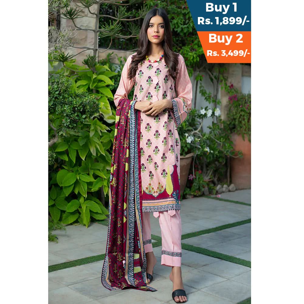 Rangreza Printed Lawn Unstitched 3 Pc Suit - V-5, Women, 3Pcs Shalwar Suit, ZS Textiles, Chase Value