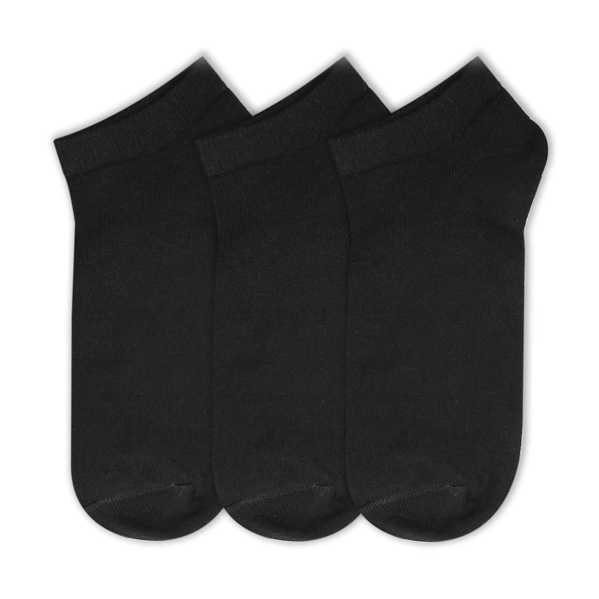 Men’s 3Pcs Ankle Socks - Black, Men's Socks, Chase Value, Chase Value