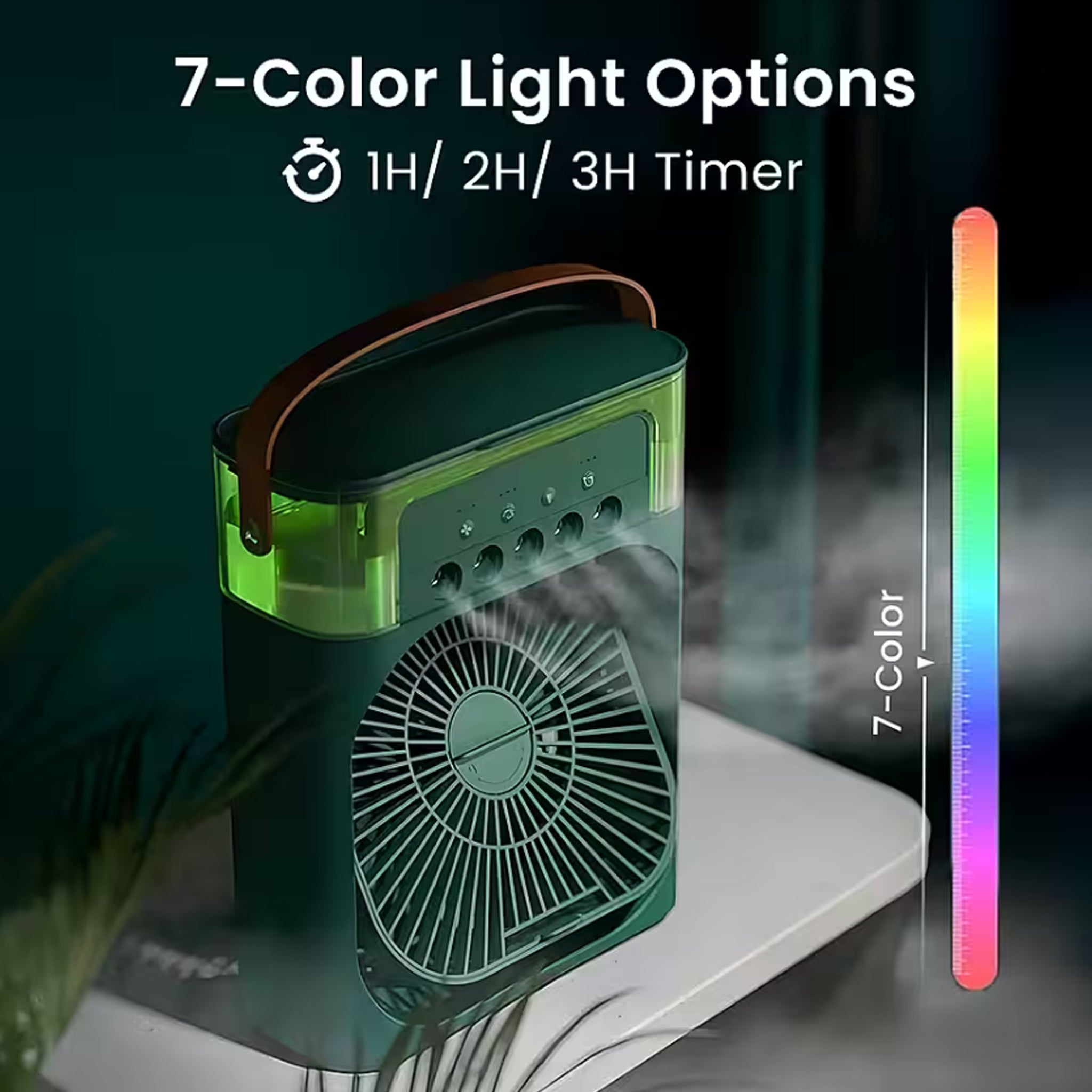 Air Cooler Fan A7776 N1 - Green, Rechargeable Fan, Chase Value, Chase Value