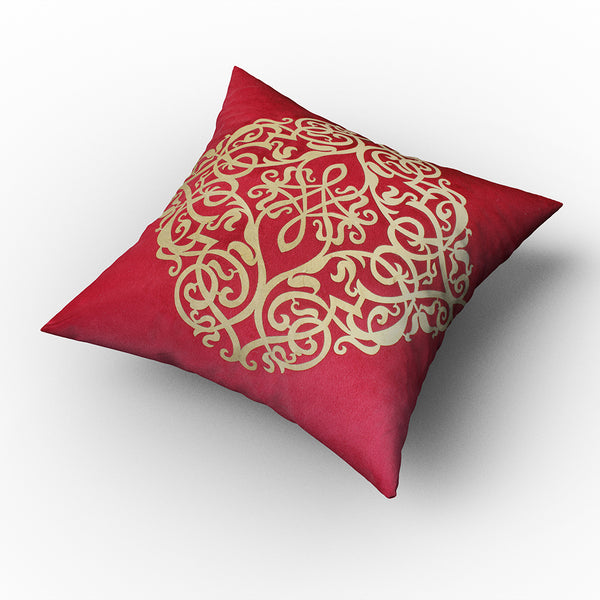 Golden Print Cushion - Maroon, Cushions & Pillows, Chase Value, Chase Value