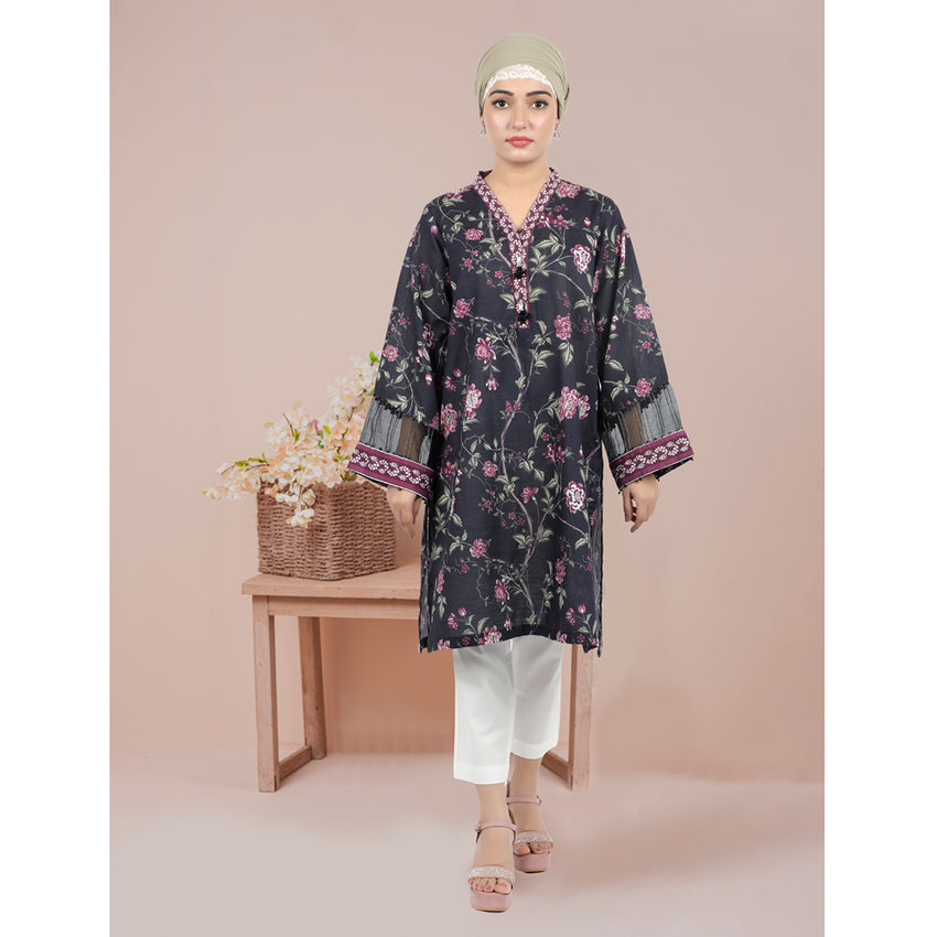 Eminent Women's Khaddar Digital Printed Un-stitched Kurti - Ew24Lpus1P11