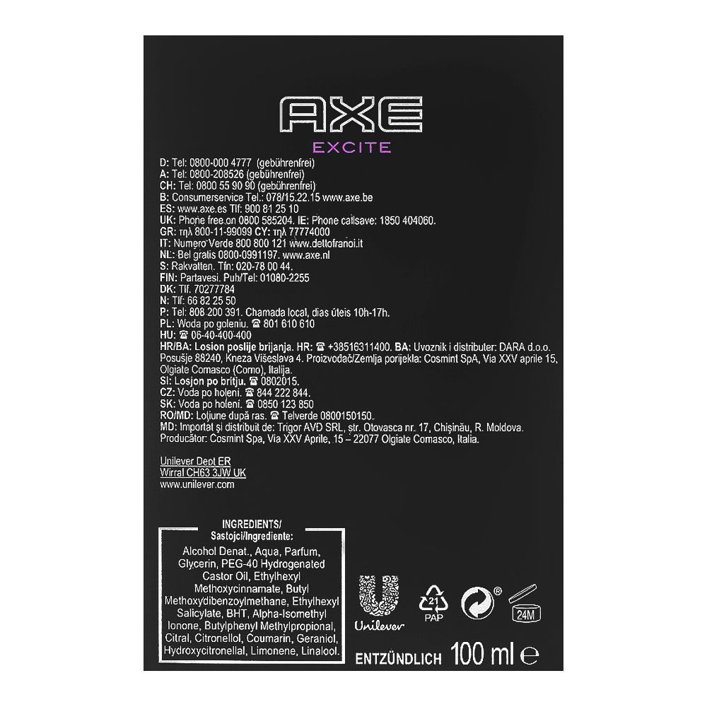 Axe Excite After Shave Black 100ml, After Shaves, Axe, Chase Value