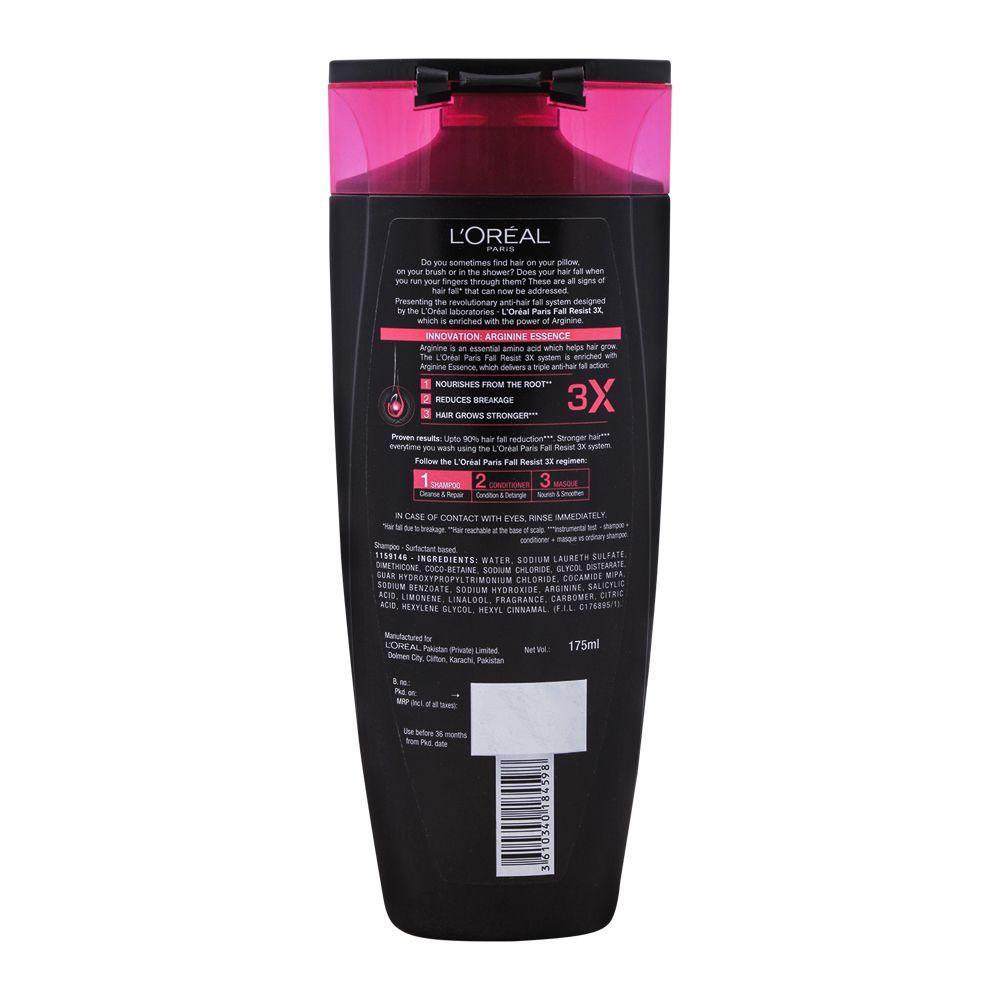 L'Oreal Paris Fall Resist 3x Anti Hair-Fall Shampoo 175ml, Shampoo & Conditioner, L'Oreal, Chase Value