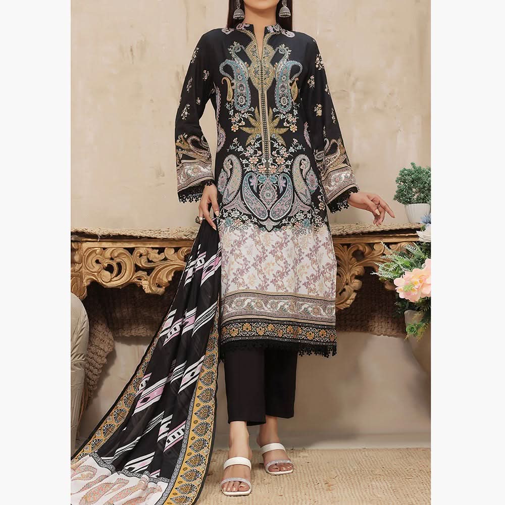 VS Malhar Cambric Printed Unstitched 3Pcs Suit V-1, Women, 3Pcs Shalwar Suit, VS Textiles, Chase Value