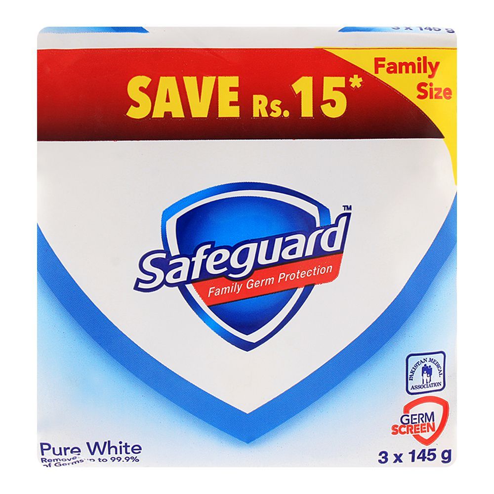 Safeguard Soap Pure White 3-Pack 145gm Value Pack, Soaps, Safeguard, Chase Value
