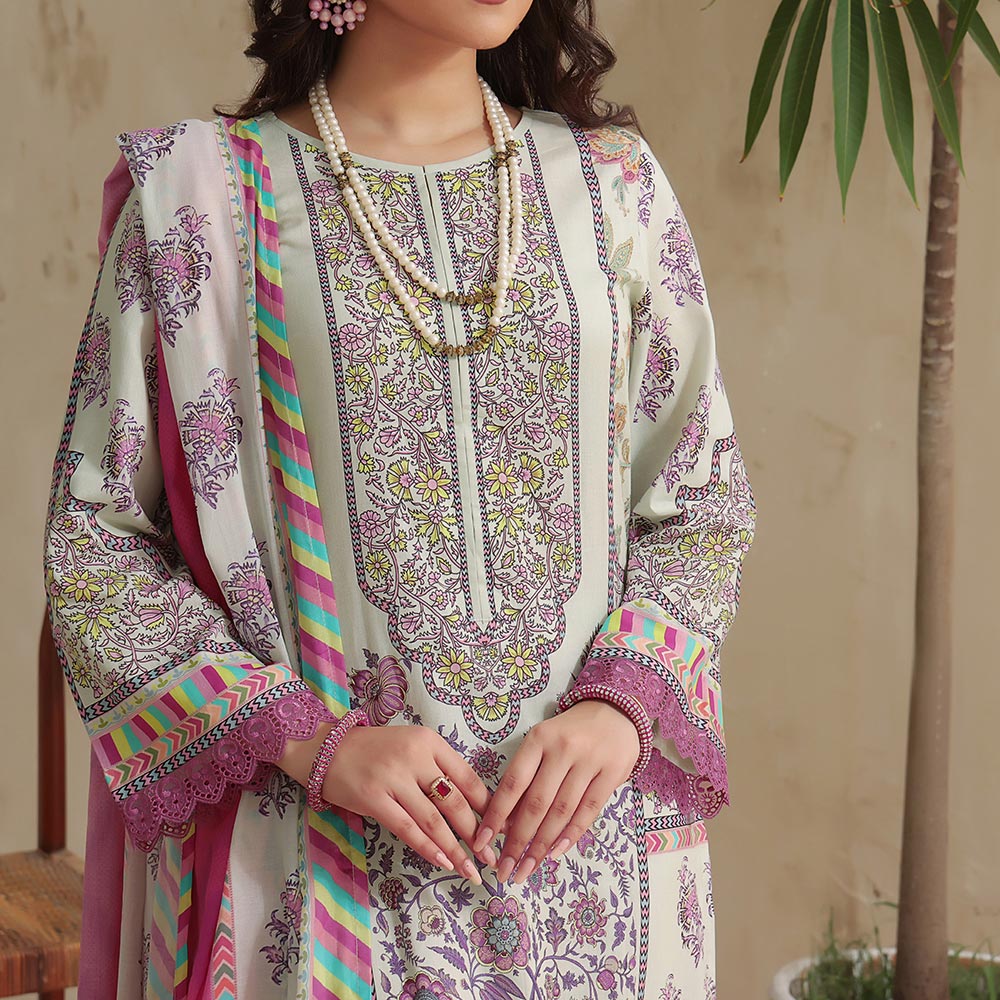 VS Malhar Cambric Printed Unstitched 3Pcs Suit V-1, Women, 3Pcs Shalwar Suit, VS Textiles, Chase Value