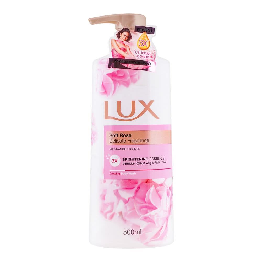 Lux Soft Rose Delicate Fragrance Glowing Body Wash, 500ml, Shower Gel, Lux, Chase Value