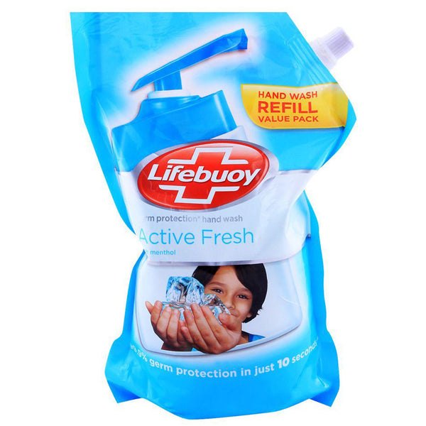 Life Buoy Hand Wash Pouch Active Fresh 1 Ltr, Beauty & Personal Care, Hand Wash, Lifebouy, Chase Value