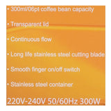 Sayona Coffee Grinder Scg-144, 300W, 300ml, Coffee Maker & Kettle, Sayona, Chase Value