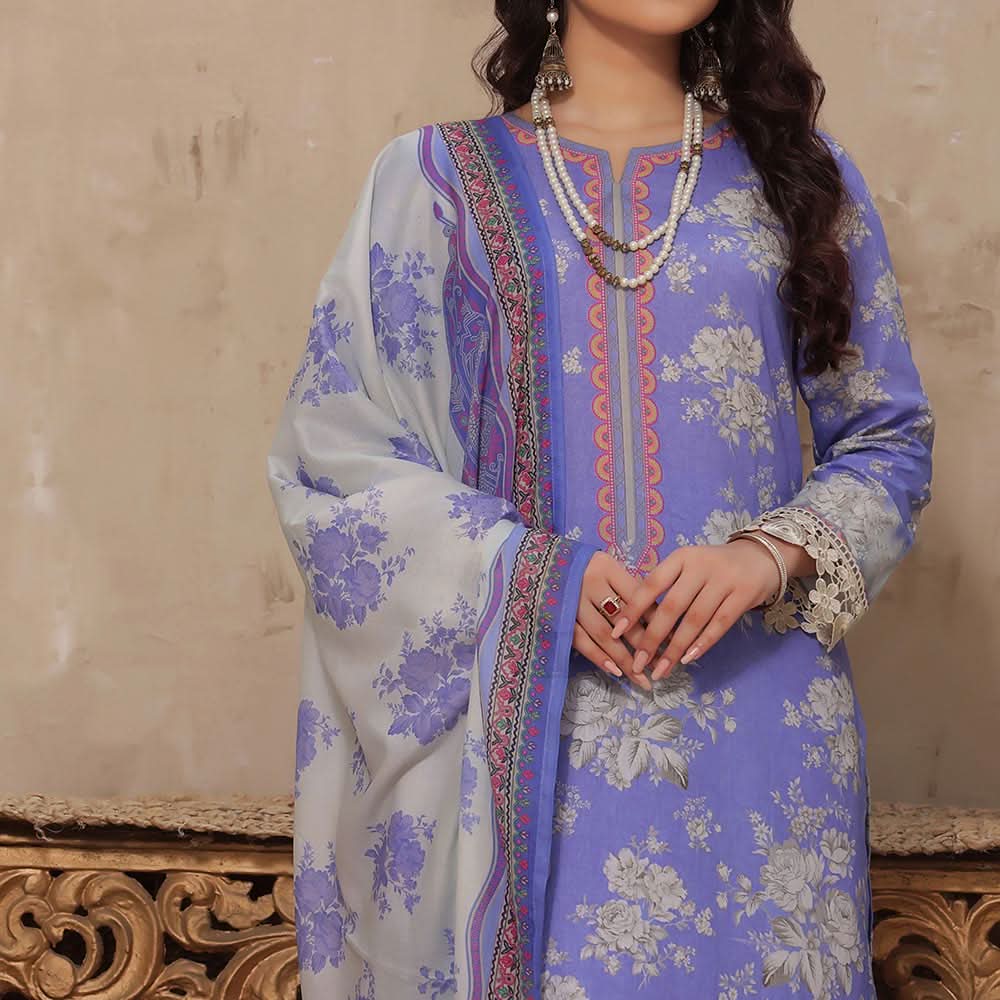 VS Malhar Cambric Printed Unstitched 3Pcs Suit V-1, Women, 3Pcs Shalwar Suit, VS Textiles, Chase Value