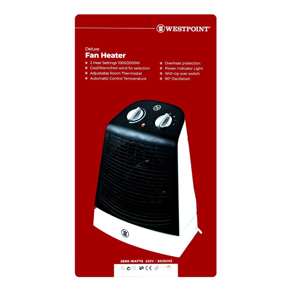 West Point Deluxe Fan Heater, 1000W, WF-5147, Home & Lifestyle, Heater, Westpoint, Chase Value