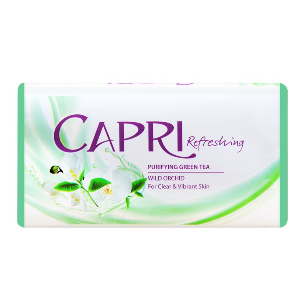 Capri Refreshing Purifying Green Tea Soap, Green, Wild Orchid, 140g, Soaps, Capri, Chase Value