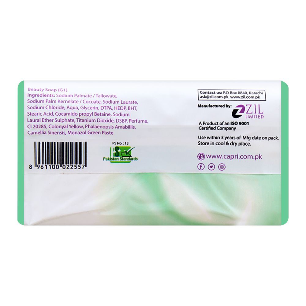 Capri Refreshing Purifying Green Tea Soap, Green, Wild Orchid, 140g, Soaps, Capri, Chase Value