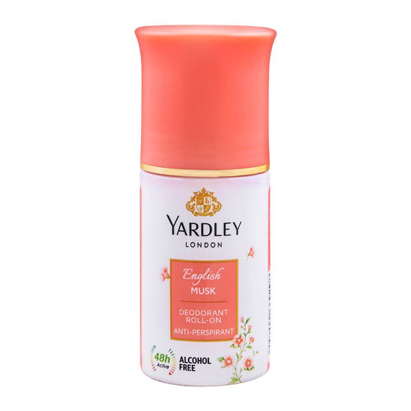 Yardley English Musk Roll-On Deodorant, For Women, 50ml