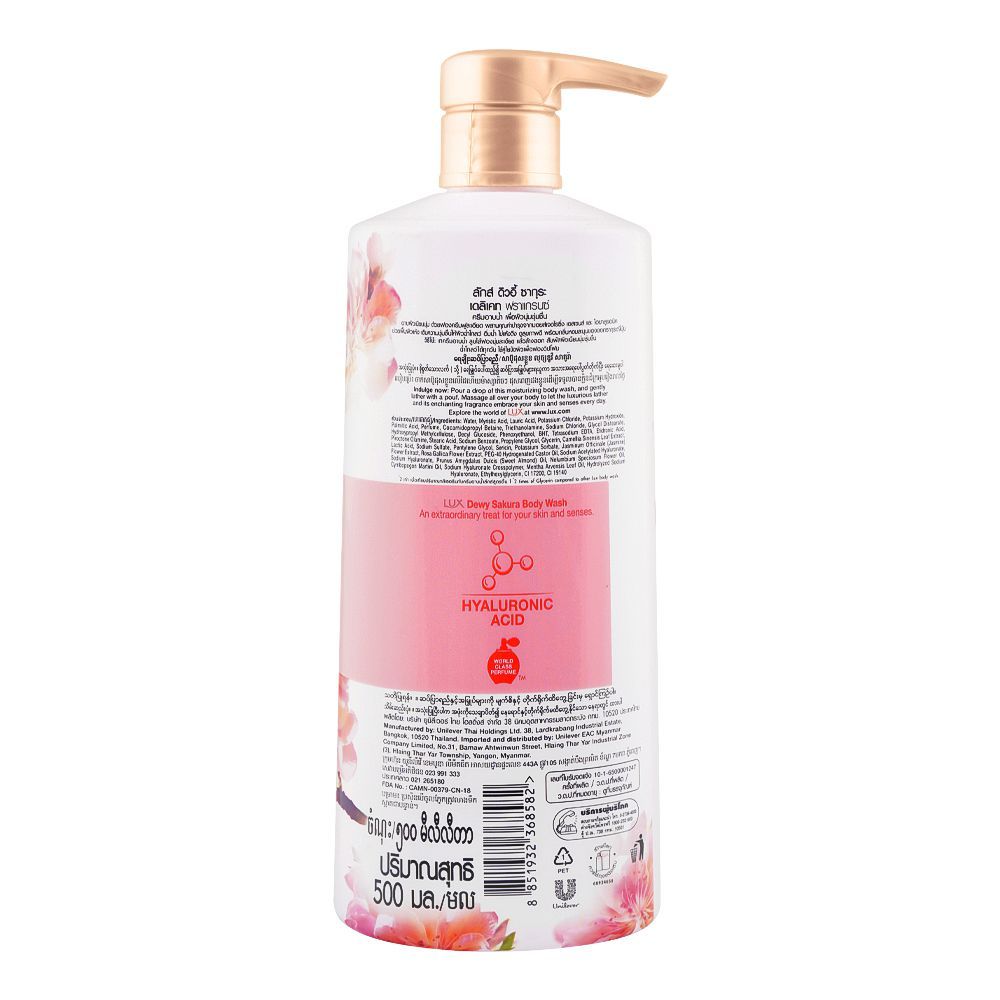Lux Dewy Sakura Delicate Fragrance Moisturizing Body Wash, 500ml, Soaps, Lux, Chase Value