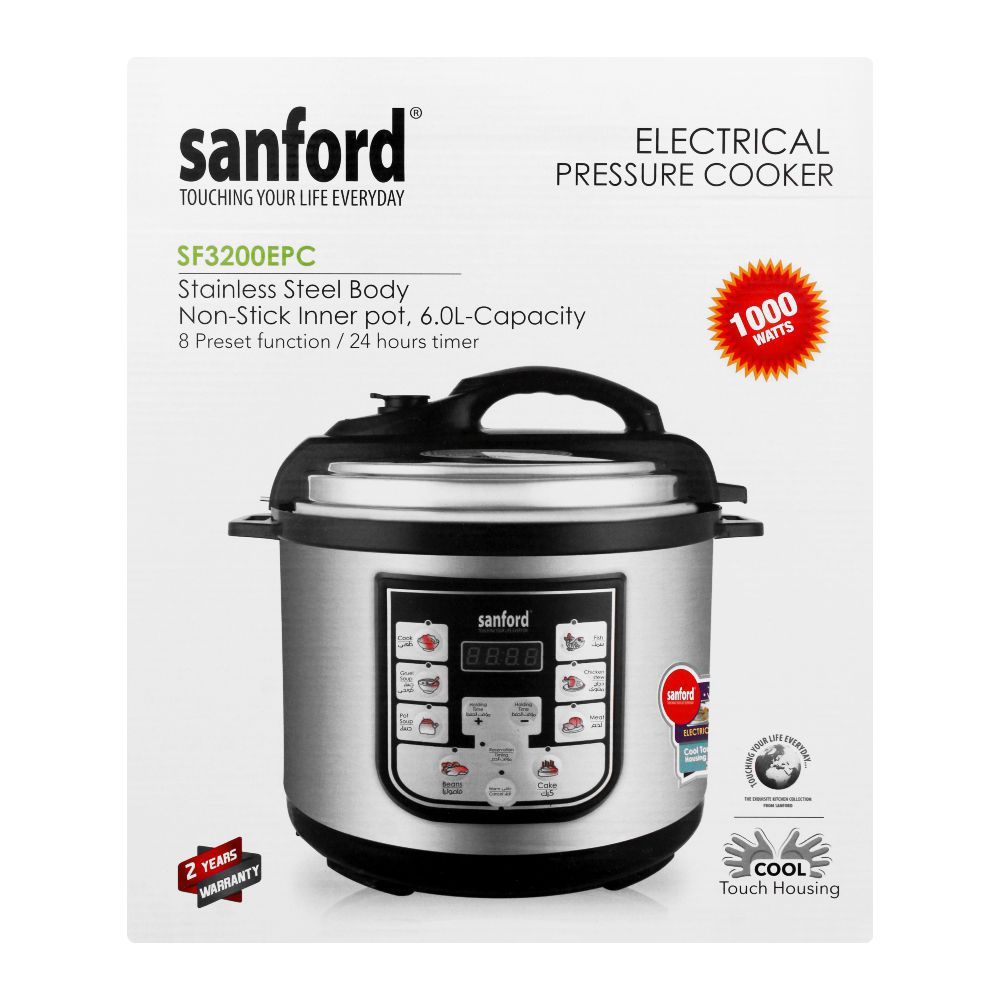 Sanford Electric Digital Pressure Cooker, 6L, 1000W, SF-3200EPC, Toaster & Hot Plate, Sanford, Chase Value