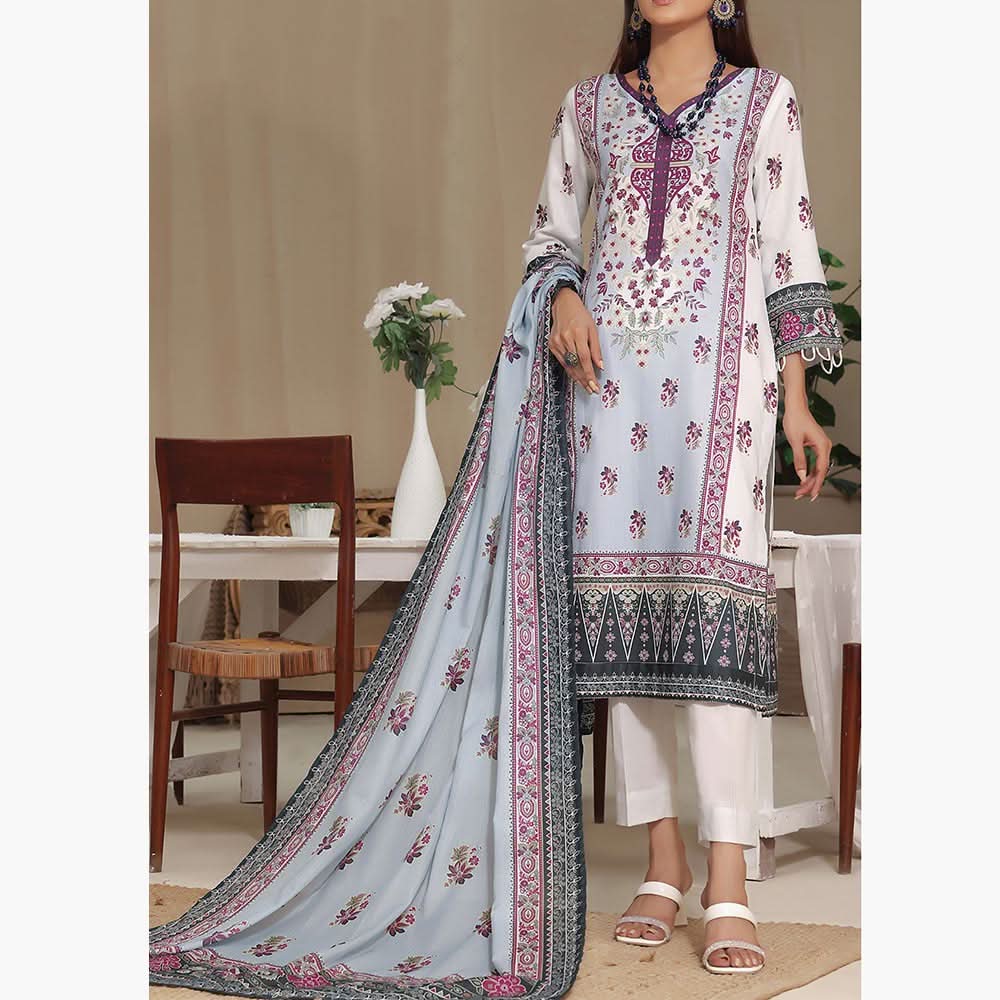 VS Malhar Cambric Printed Unstitched 3Pcs Suit V-1, Women, 3Pcs Shalwar Suit, VS Textiles, Chase Value
