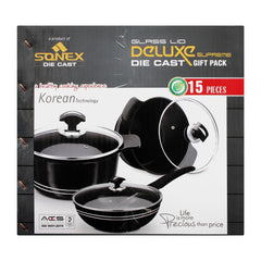 Sonex Non-Stick Cookware 15 Pieces - Deluxe Supreme