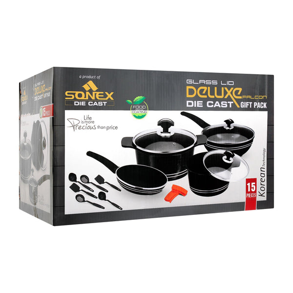 Sonex Non-Stick Cookware 15 Pieces - Deluxe Falcon