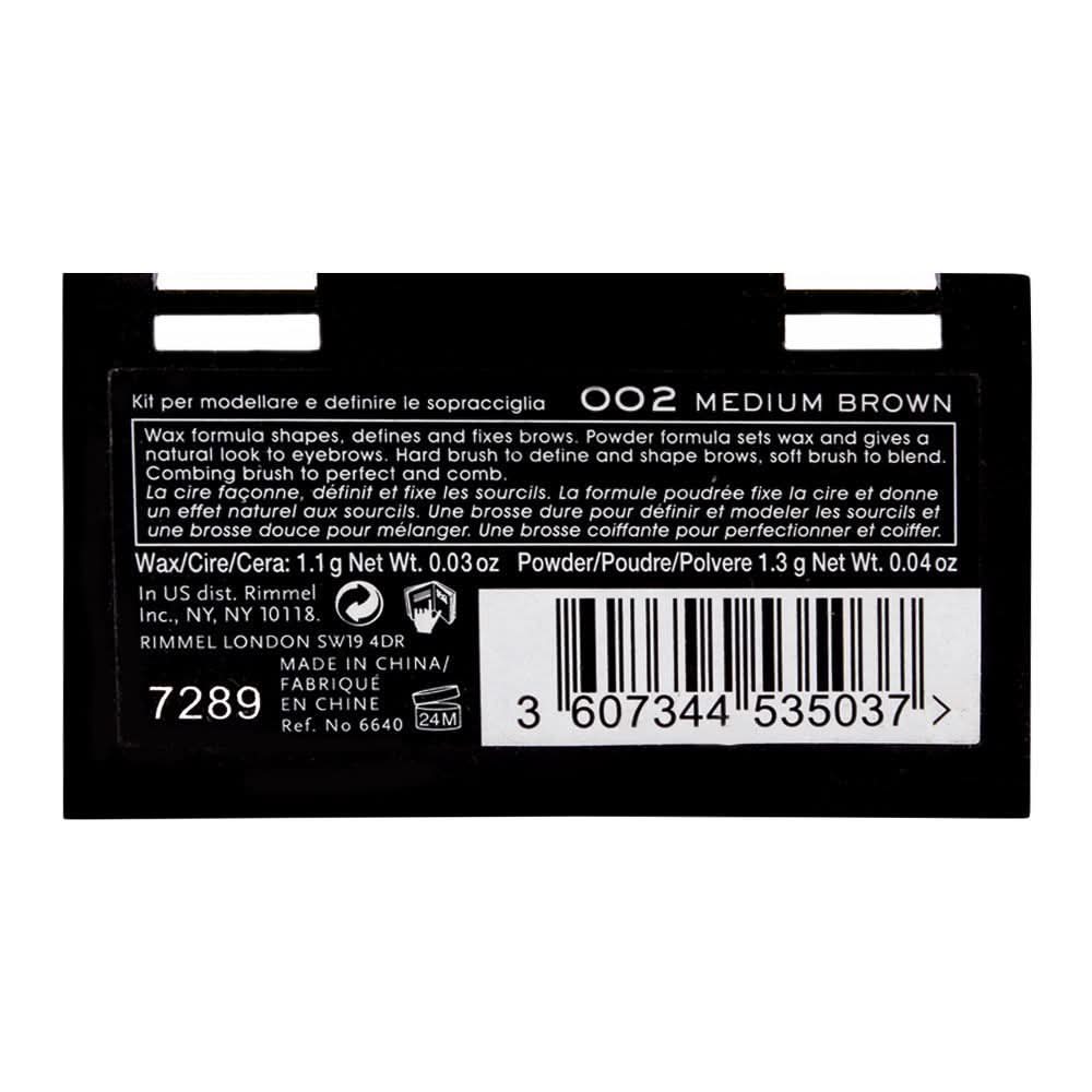 Rimmel Brow This Way Brow Sculpting Kit 002 Medium Brown, Eyeshadow, Rimmel, Chase Value